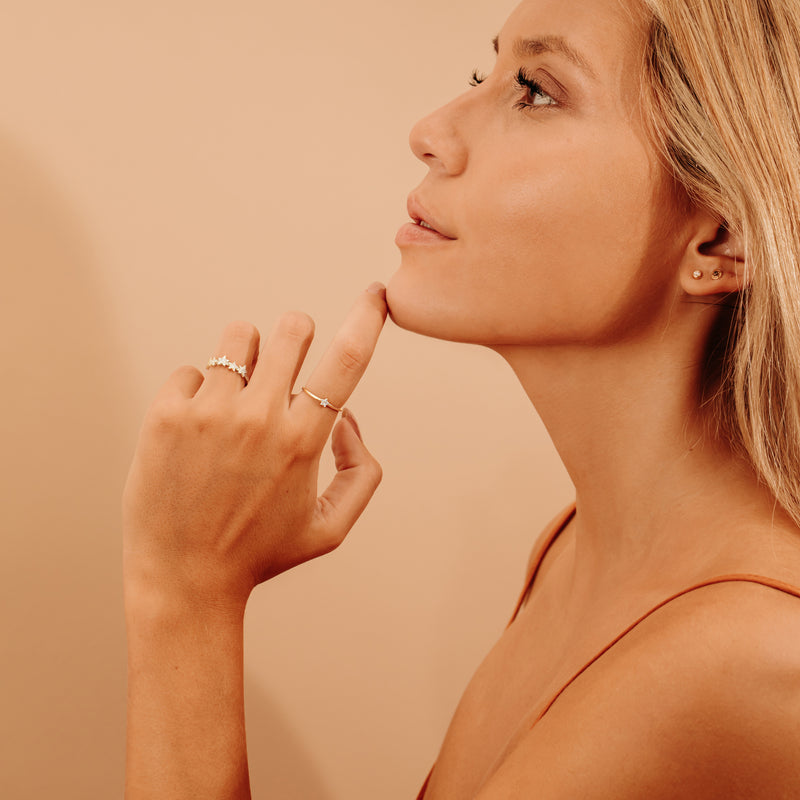 Minimalist Diamond Star Ring