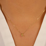 Simplistic Gold Moon Charm necklace