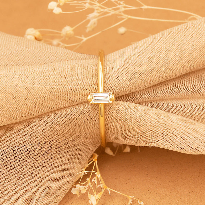 Solid Gold Baguette Ring