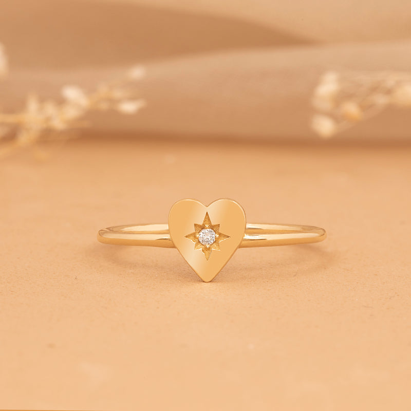 Solid 14k or 18k Gold Diamond Ring