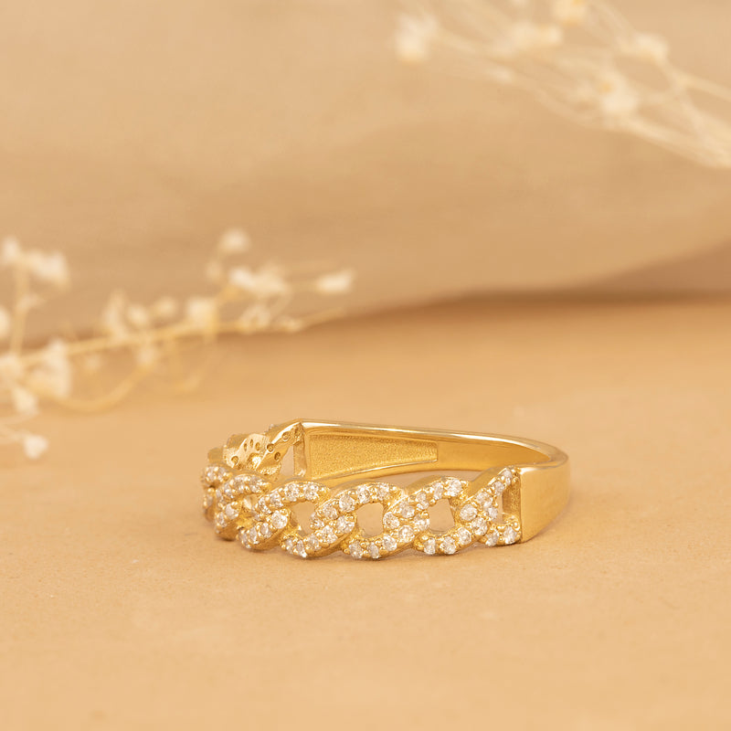 Diamond Half Cuban Link Band