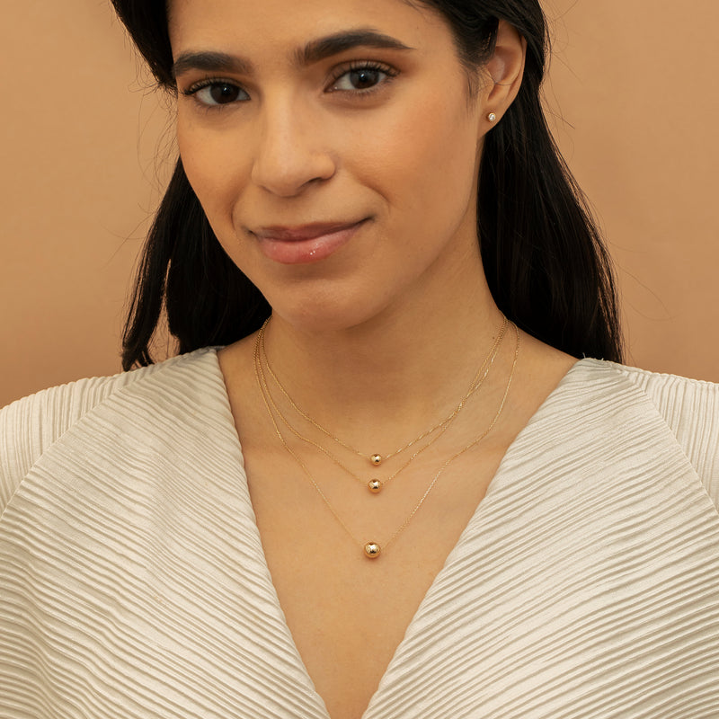 Solid Gold Bead Necklaces