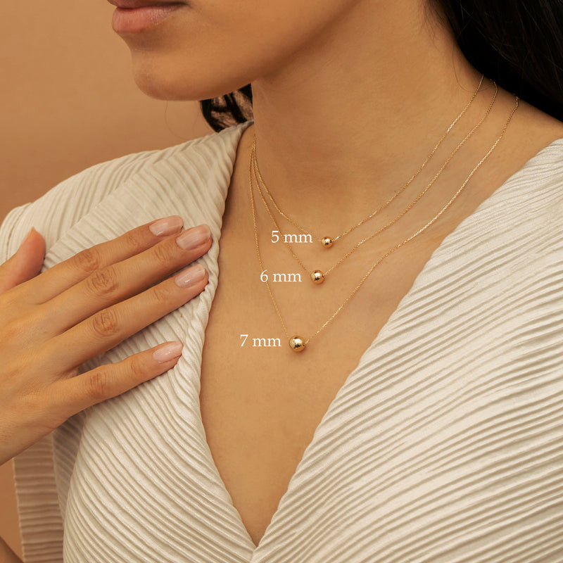 Gold Ball Necklace various Sizes