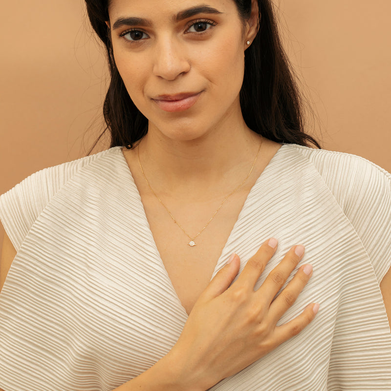 handmade saturn pendant necklace