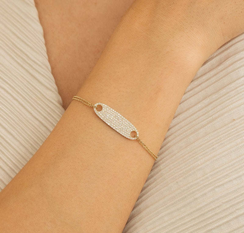 Handmade Solid Gold ID Plate Bracelet