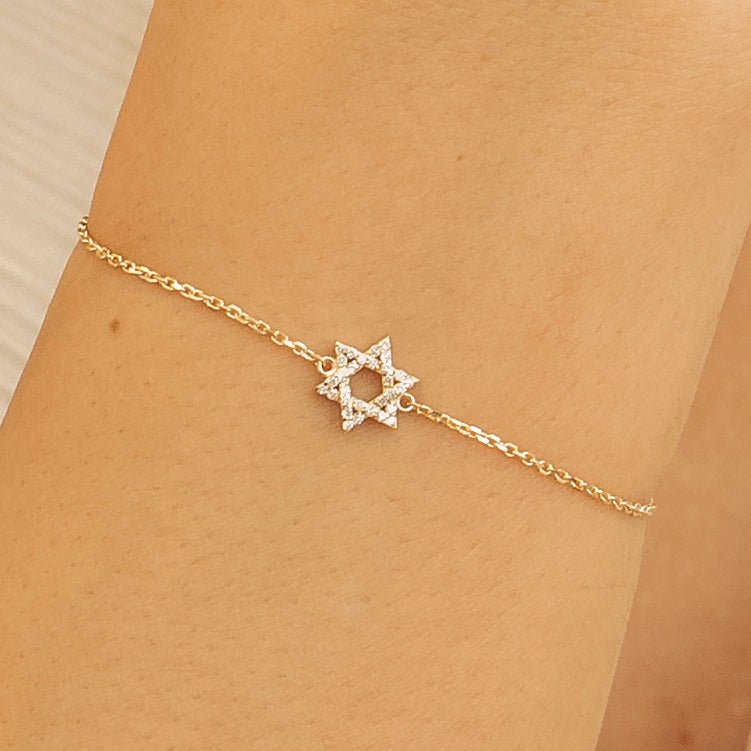 Mini Diamond Star of David Bracelet