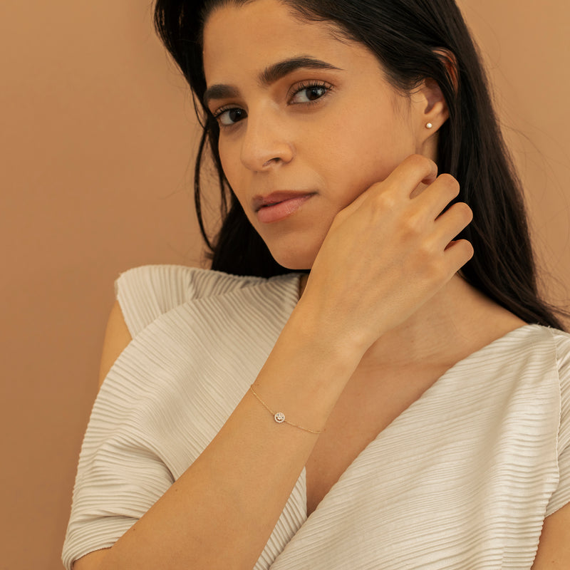 September Birthstone Sapphire Smiley Bracelet