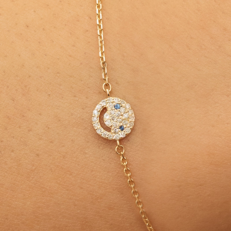 Sapphire and Diamond Smiley Bracelet