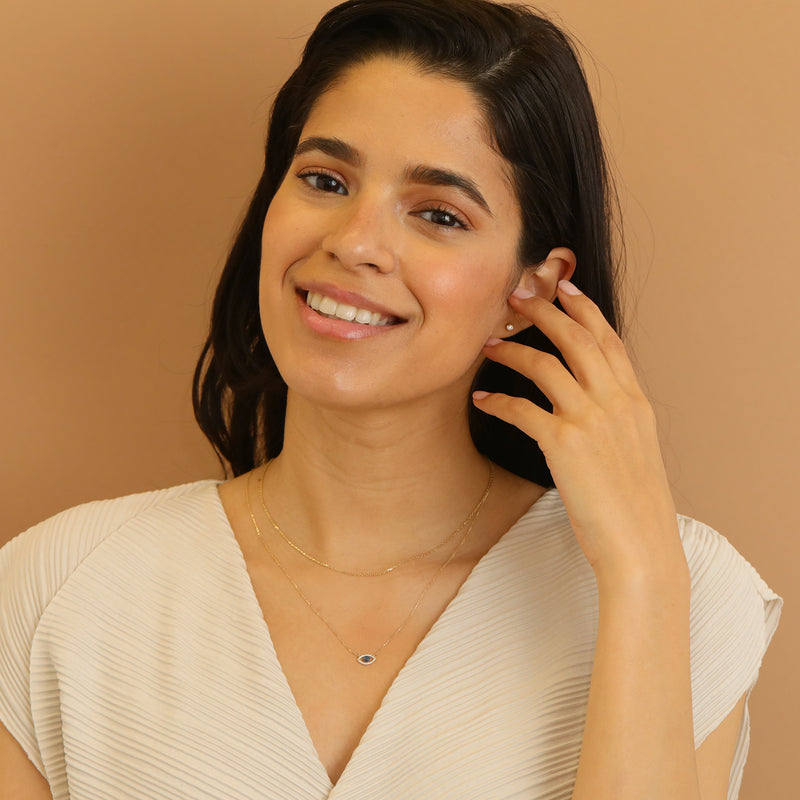 dainty evil eye pendant necklace