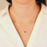 Minimalist Heart Pendant with Topaz