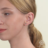 Dainty Diamond and Emerald Gold Studs for her