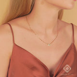 solid 14k gold natural diamond evil eye necklace for her