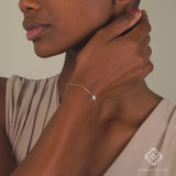 Tiny Gold Diamond disc Bracelet