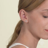 Solid Gold Small multiple Diamond Cluster Earrings for her 