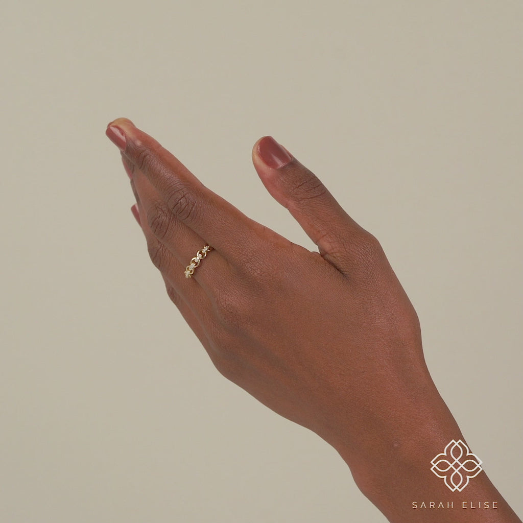 Solid Gold Linked Diamond Ring