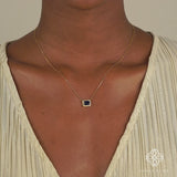 dainty natural Blue Sapphire and Diamond Pendant necklace for her