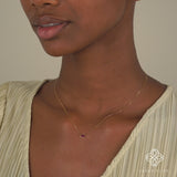 dainty Ruby Minimalist Necklace for her