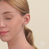 Natural Diamond Blue Sapphire Solid Gold Lucky Eye protection Earring studs in solid 14k gold