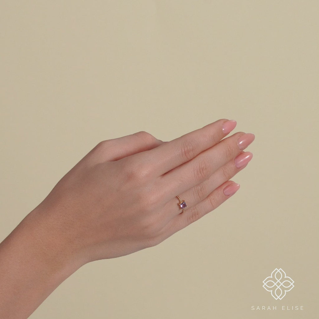 Natural Amethyst February Ring