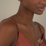 solid Gold Crescent Moon pendant with diamonds for her