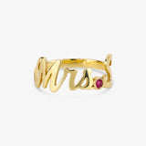 Mrs. Title and Initial Ring with Ruby