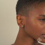 Video close up of Handmade Emerald May Birthstone Stud earrings