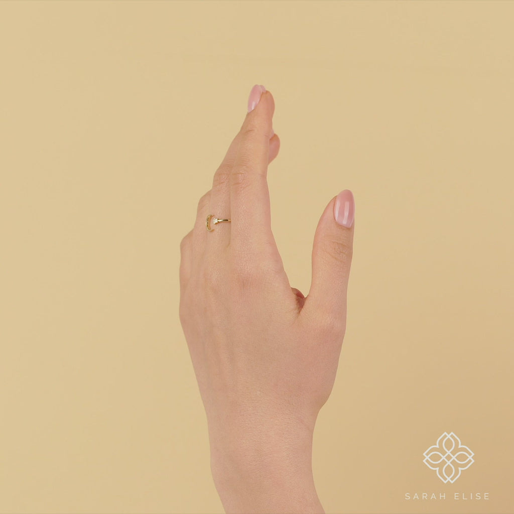 Minimalist Gold and Diamond Celestial Ring