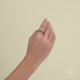 Garnet and Diamond Wedding Band