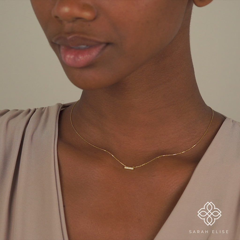 Ethically Sourced Diamond Bar Necklace