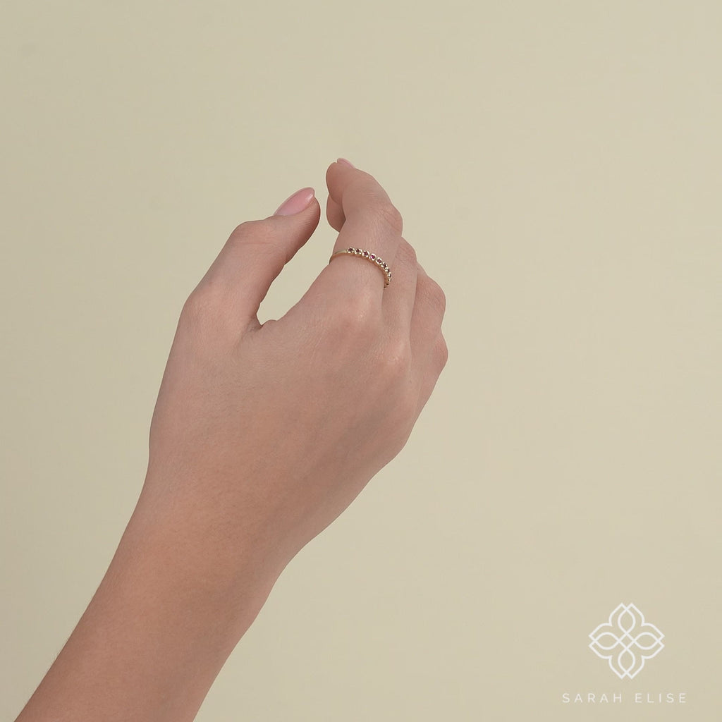 Ruby Half Eternity Stacking Ring