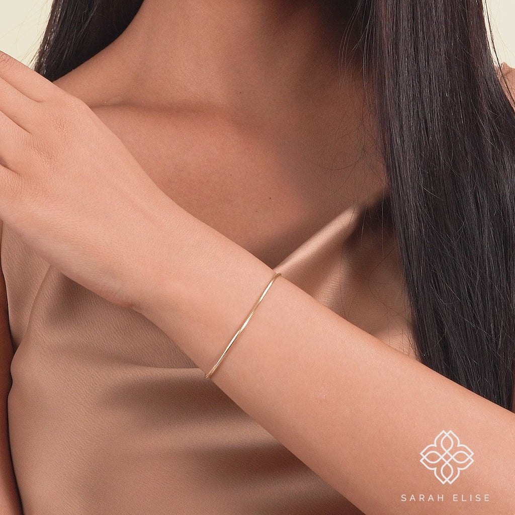 Snake Chain Bracelet, 14k Gold and Handmade