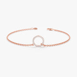 Rose Gold Pave Diamond Circle Bracelet
