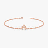 Rose Gold Diamond Initial Bracelet