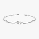 White Gold Bezel Diamond Station Bracelet