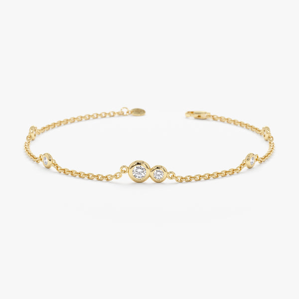 Bezel Diamond Station Bracelet