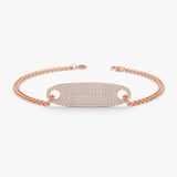 Rose Gold Diamond ID Bracelet