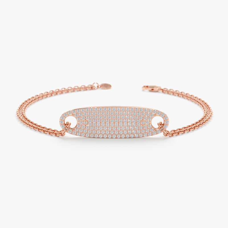 Rose Gold Diamond ID Bracelet
