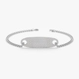 White Gold Diamond name tag Bracelet