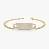Pave Gold and Diamond ID Bracelet