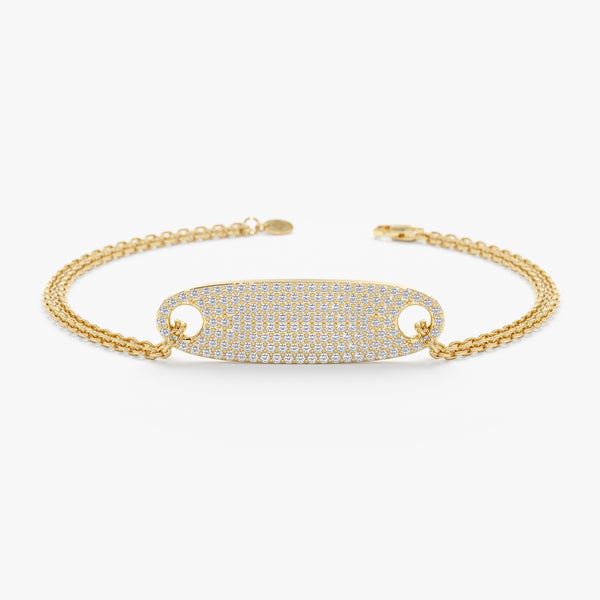 Pave Gold and Diamond ID Bracelet