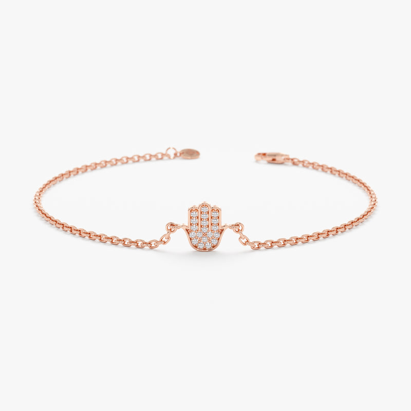 White Gold Diamond Hamsa Bracelet