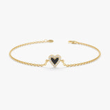 Diamond Enamel Heart Bracelet