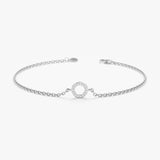 White Gold Small Diamond Circle Bracelet
