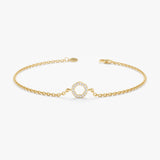 Yellow Gold Small Diamond Circle Bracelet