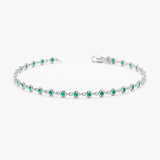 White Gold Emerald Tennis Bracelet