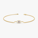 Diamond Sapphire Evil Eye Bracelet
