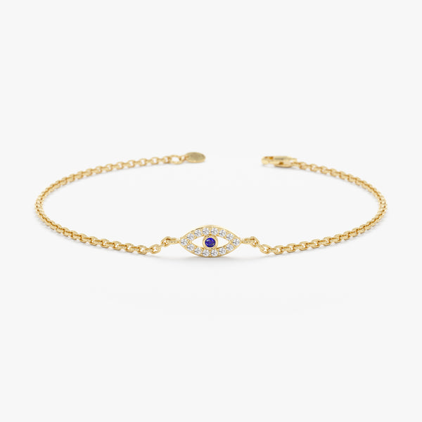 Diamond Sapphire Evil Eye Bracelet