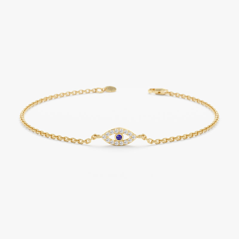 Diamond Sapphire Evil Eye Bracelet
