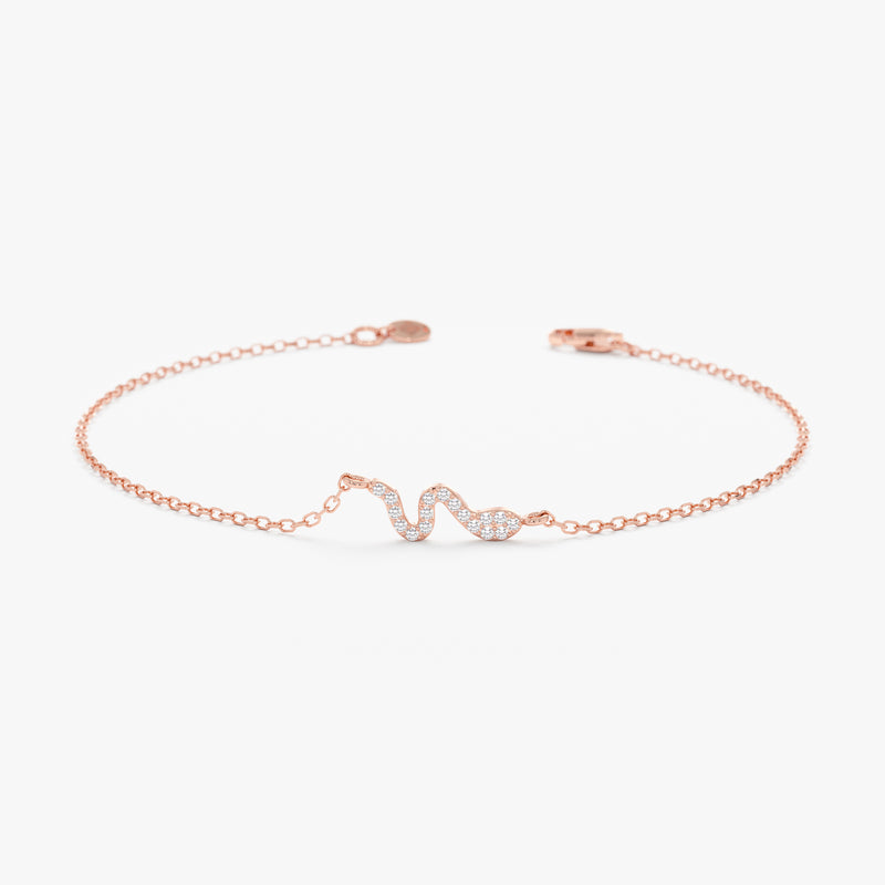 Rose Gold Diamond Snake Bracelet