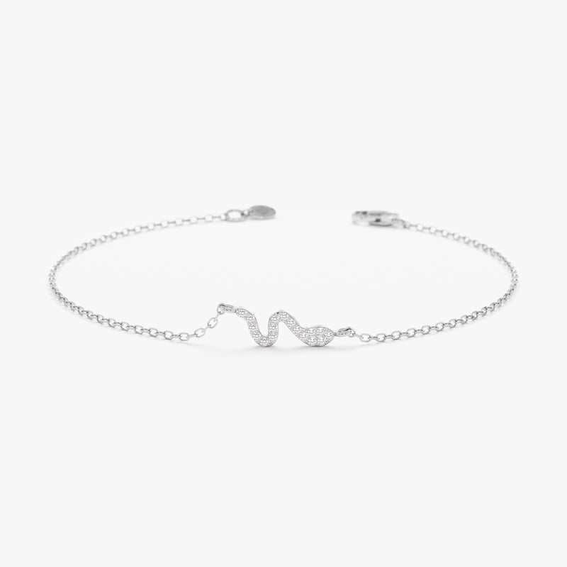 White Gold Diamond Snake Bracelet